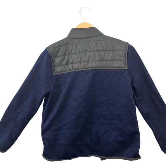 Eddie Bauer Kids Fleece Jacket 12/14 Blue Full Zip with Quilted Shoulders - Picture 3 of 11